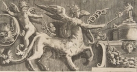 Гравюра, изображающая фриз с крылатым леонтокентавром у алтаря