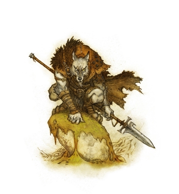 Вервольф (Vargman, Wolfman). Иллюстрация Юхана Эгеркранса