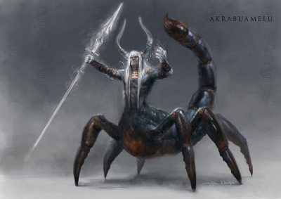 Человек-скорпион Акрабуамелу. Рисунок Йигита Короглу