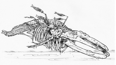 Бакэ-кудзира, призрачный кит. Рисунок Gitoku