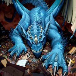 Синий дракон на иллюстрации Скотта Джонсона "Dragon Psychosis"