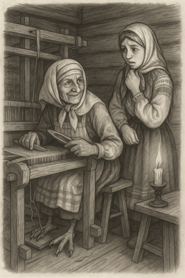 Куриные лапки. Иллюстрация к одноименной белорусской быличке