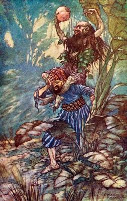 Давалпа. Иллюстрация Чарльза Фолкарда к арабским сказкам про Синдбада-морехода из "1001 ночи" (1917)