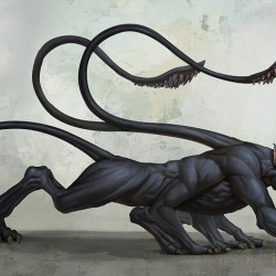 Displacer Beast. Иллюстрация Аарона Хабрича