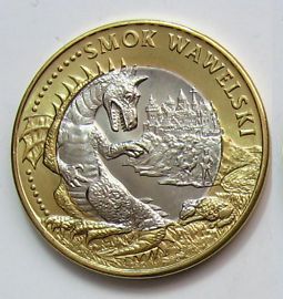 Вавельский цмок (дракон) на сувенирной польской монете