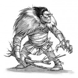 Кангиксуармиукпак (Kangiqsuarmiuqpak), великан из мифологии инуитов. Иллюстрация Евы Вайдерманн