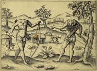 Эвайпанома из "Открытия Гвианы" Уолтера Рэли. Гравюра Йодокуса Хондиуса (1599)