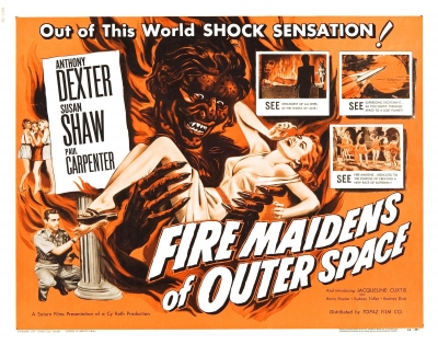 Американский постер фильма "Огненные девы из космоса" (Fire Maidens from Outer Space, 1956)
