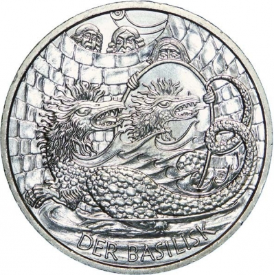 Венский василиск. Австрийская монета номиналом 10 евро (2009)