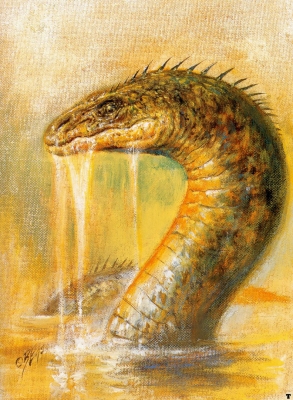 Глочестерская морская змея. Иллюстрация Боба Эгглтона