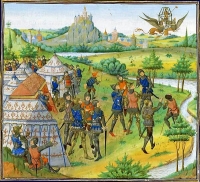 "Грифоны несут Александра". Иллюстрация из Рукописи Национальной Французской библиотеки