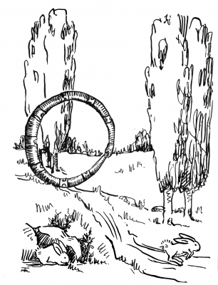 Обруч-змей. Иллюстрация Маргарет Рэмси Трайон из книги "Устрашающие твари"