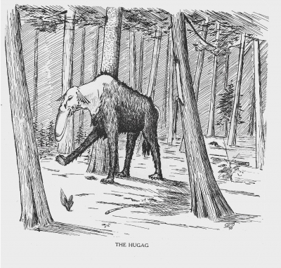 Хугаг. Иллюстрация Кёр Дю Буа из книги "Устрашающие твари промысловых лесов"
