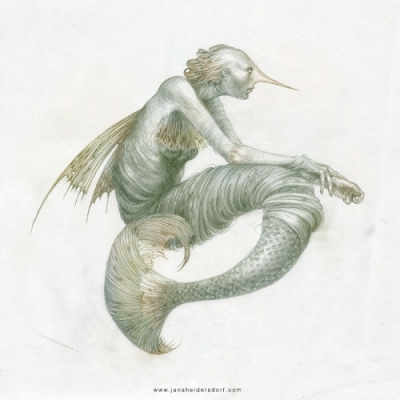 Русалка (Mermaid). Рисунок Яны Хейдерсдорф