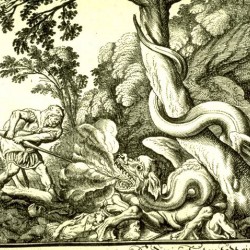 Кадм и змей. Иллюстрация из "Метаморфоз" Овидия