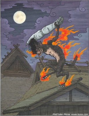 Каси. Иллюстрация Мэтью Мэйера к книге "Ночной парад сотни демонов"