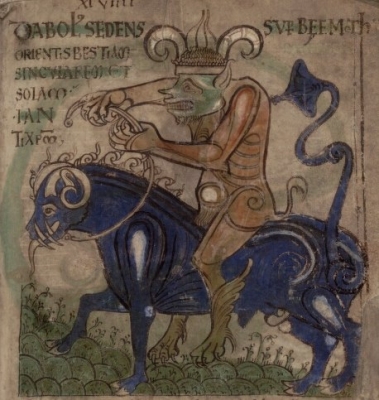 Дьявол на Бегемоте. Иллюстрация из Liber Floridus