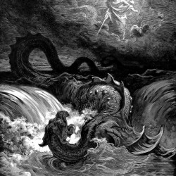 "Бог убивает Левиафана", гравюра Г.Доре