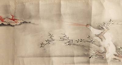 Мэ кара хикари-о ханацу идзю. Иллюстрация из свитка "Тикудзэн бакэмоно эмаки"