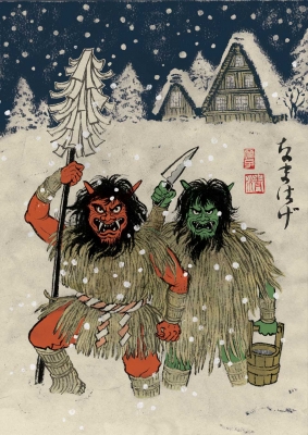 Намахагэ. Иллюстрация Юко Шимизу для проекта "Beware of the Yokai!" от Discovery Channel