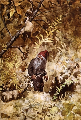 Ниссе и улитка. Иллюстрация Теодора Киттельсена