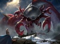 Кракен, губитель кораблей (Shipbreaker Kraken) из колоды ККИ "Magic: The Gathering". Концепт Джека Вонга (2014)