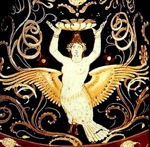 Сирена. Краснофигурная керамика, прим.350-340 гг. до н.э.