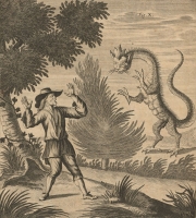 Альпийский дракон Татцельвурм. Гравюра из книги Иоганна Якова Шейхцера "Ouresiphoítes helveticus...", 1723