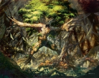 Tree Elemental. Иллюстрация Грега Стэйплза к ККИ "Magic: The Gathering"