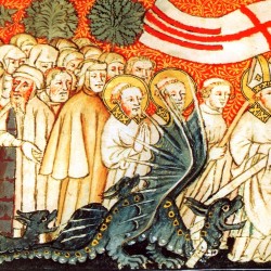 Святой Климент и дракон Граулли. Средневековая иллюстрация