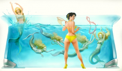 Want the mermaid? Иллюстрация Вальдемара Казака