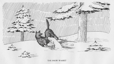 Снежный вассет. Иллюстрация Кёр Дю Буа из книги "Устрашающие твари промысловых лесов" (1910)
