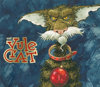 Йольский кот (Jólakötturinn). Иллюстрация (обложка книги) Брайана Пилкингтона